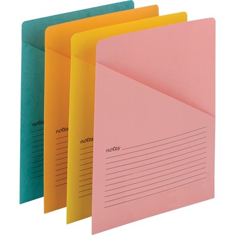 Smead Organized Up Recycled File Jacket - Aqua, Goldenrod, Pink, Yellow - 10% Recycled - 12 / Pack