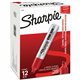 Sharpie King Size Permanent Marker - Chisel Marker Point Style - Red - Silver Plastic Barrel - 12 / Dozen