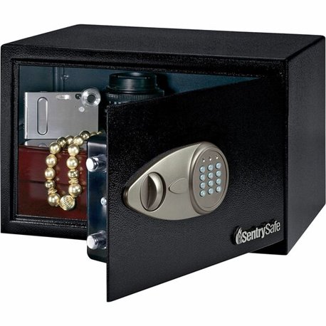 Sentry Safe Small Security Safe with Electronic Lock - 0.50 ft� - Key Lock - 2 Live-locking Bolt(s) - Internal Size 8.50" x 13.6