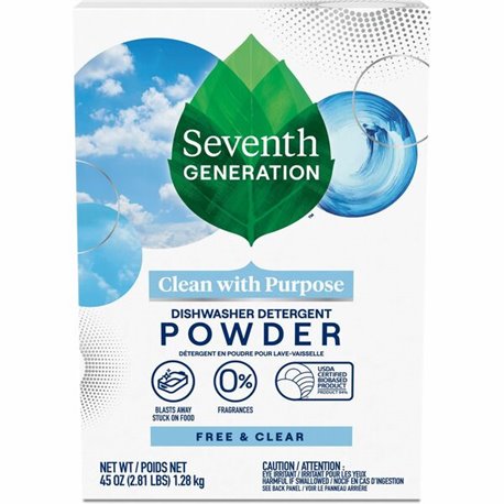 Seventh Generation Dishwasher Detergent - For Kitchen - 45 oz (2.81 lb) - Free & Clear Scent - 1 Each - Non-toxic, Chlorine-free