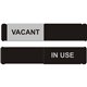 Seco Door Sign - 1 Each - Vacant, In Use Print/Message - 10" Width x 2" Height - Rectangular Shape - Self-adhesive, Adhesive Bac