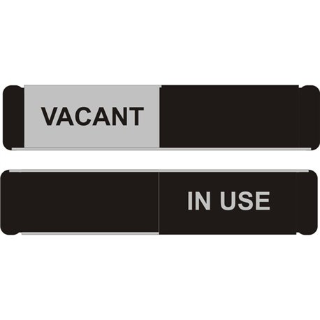 Seco Door Sign - 1 Each - Vacant, In Use Print/Message - 10" Width x 2" Height - Rectangular Shape - Self-adhesive, Adhesive Bac