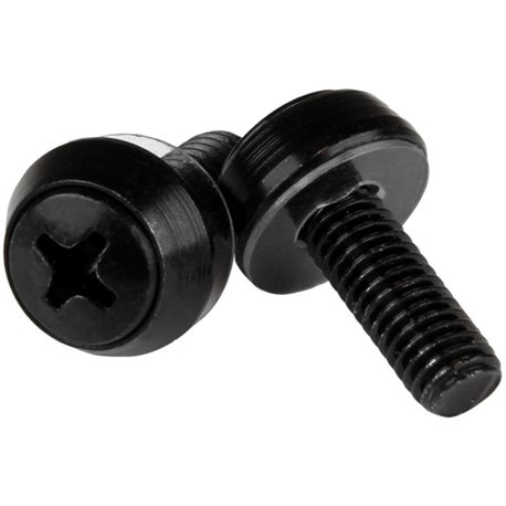 StarTech.com M6 x 12mm - Screws - 100 Pack, Black - M6 Mounting Screws for Server Rack & Cabinet - Install your rack-mountable h