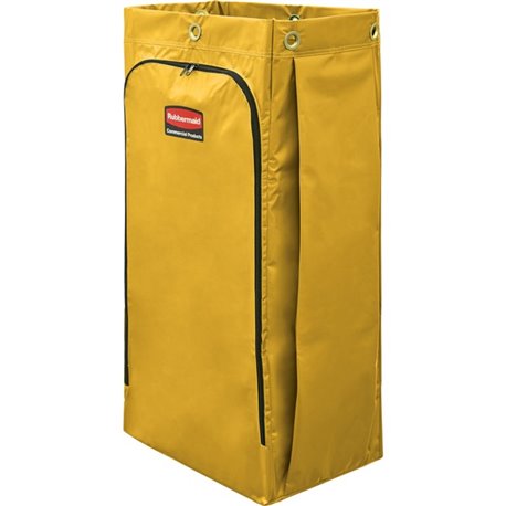 Rubbermaid Commercial 34 Gal Vinyl Bag for High Capacity Janitorial Cleaning Carts, Yellow - 34 gal Capacity - 10.50" Width x 16