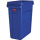 Rubbermaid Commercial Slim Jim Vented Container - 16 gal Capacity - Rectangular - Durable, Vented, Sturdy, Weather Resistant, Ha