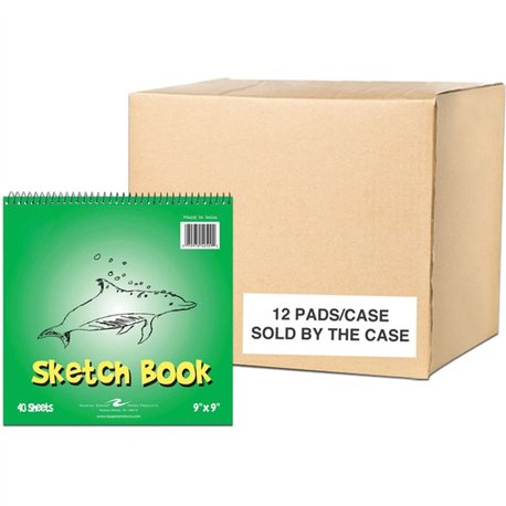 Roaring Spring Kid's Spiral Art Sketch Book - 40 Sheets - 80 Pages - Plain - Spiral Bound - 20 lb Basis Weight - 75 g/m&178 Gram