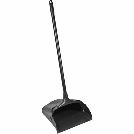 Rubbermaid Commercial LobbyPro Upright Dust Pan - 12.50" Wide - 31" Metal Handle - Plastic Pan - Black Pan - 1 Each