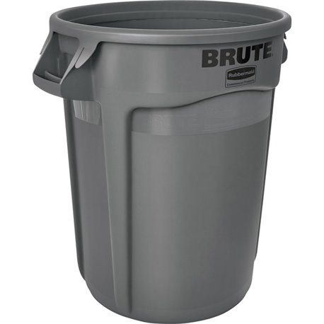 Rubbermaid Commercial Brute 32-Gallon Vented Container - 32 gal Capacity - Round - Handle, Heavy Duty, Reinforced, UV Coated, Da