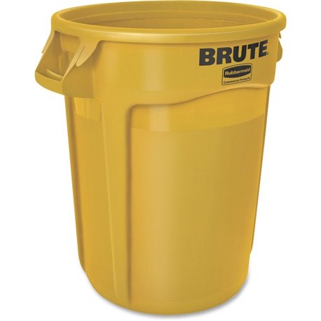 Rubbermaid Commercial Brute 32-Gallon Vented Container - 32 gal Capacity - Round - Handle, Reinforced, Heavy Duty, Tear Resistan