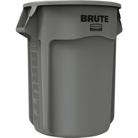 Rubbermaid Commercial Brute 55-Gallon Vented Container - 55 gal Capacity - Round - Handle, Heavy Duty, Reinforced, UV Coated, Da