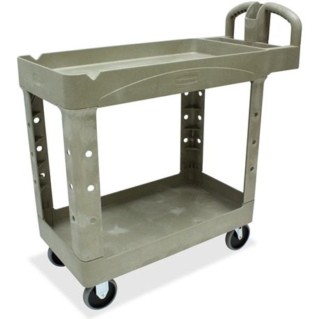 Rubbermaid Commercial Two Shelf Service Cart - 2 Shelf - 500 lb Capacity - 4 Casters - 5" Caster Size - x 39.5" Width x 17.9" De