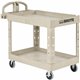 Rubbermaid Commercial Two Shelf Service Cart - 2 Shelf - 500 lb Capacity - 4 Casters - 5" Caster Size - Plastic - 44" Length x 2