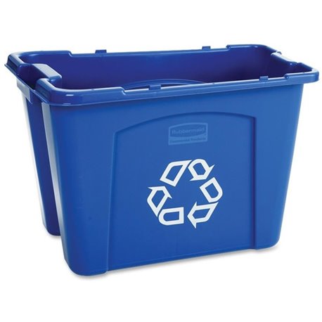 Rubbermaid Commercial 14-gallon Recycling Box - 14 gal Capacity - Rectangular - 14.8" Height x 16" Width x 21" Depth - Polyethyl