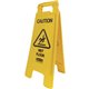 Rubbermaid Commercial Caution Wet Floor Safety Sign - 6 / Carton - Caution Wet Floor Print/Message - 11" Width x 25" Height x 12