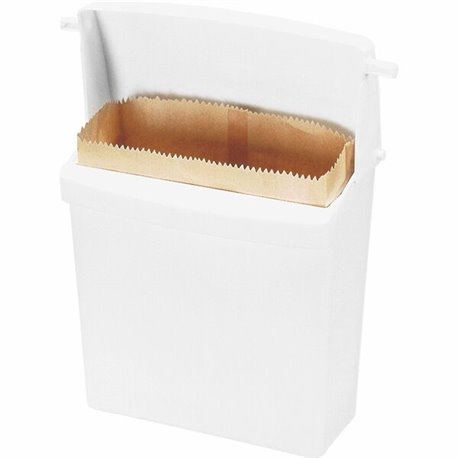 Rubbermaid Commercial Compact Sanitary Napkin Receptacle - 12.5" Height x 10.8" Width x 5.3" Depth - White - 1 Each