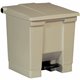 Rubbermaid Commercial Step-on Waste Container - 8 gal Capacity - 17.1" Height x 15.8" Width x 16.3" Depth - Plastic - Beige - 1 