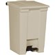 Rubbermaid Commercial Step-on Waste Container - 12 gal Capacity - 17.1" Height x 15.8" Width x 16.3" Depth - Plastic - Beige - 1