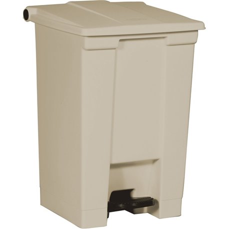 Rubbermaid Commercial Step-on Waste Container - 12 gal Capacity - 17.1" Height x 15.8" Width x 16.3" Depth - Plastic - Beige - 1