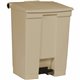 Rubbermaid Commercial Mobile Step-On Container - Step-on Opening - Overlapping Lid - 18 gal Capacity - Rectangular - Fire-Safe, 