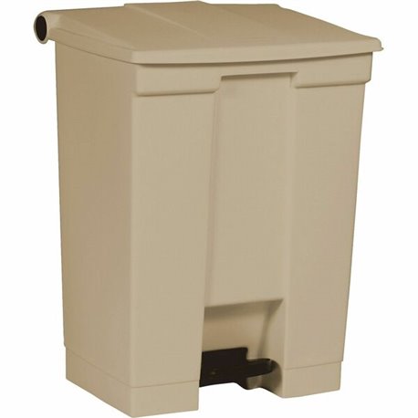 Rubbermaid Commercial Mobile Step-On Container - Step-on Opening - Overlapping Lid - 18 gal Capacity - Rectangular - Fire-Safe, 