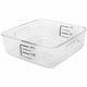 Rubbermaid Commercial Space Saving Square Container - Dishwasher Safe - Clear, Red, Blue - Polycarbonate Body - 1 Each