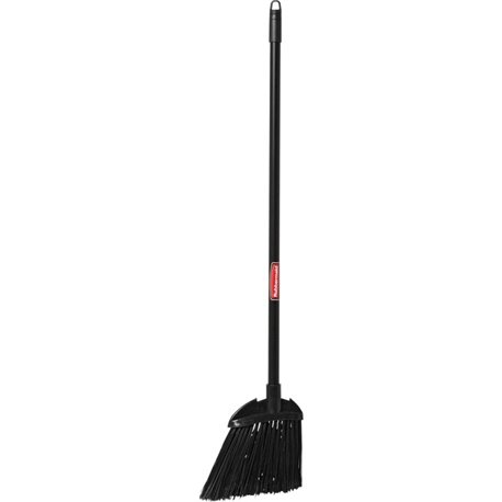 Rubbermaid Commercial Lobby Broom - 7.50" Polypropylene Bristle - 28" Handle Length - Black Metal Handle - 1 Each - Black