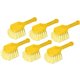 Rubbermaid Commercial Short Handle Utility Brush - 8" Handle Length - 6 / Carton - Yellow