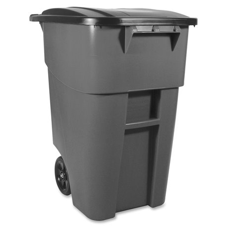 Rubbermaid Commercial Brute Rollout Container with Lid - 50 gal Capacity - Square - 36.2" Height x 23.4" Width x 28.5" Depth - G