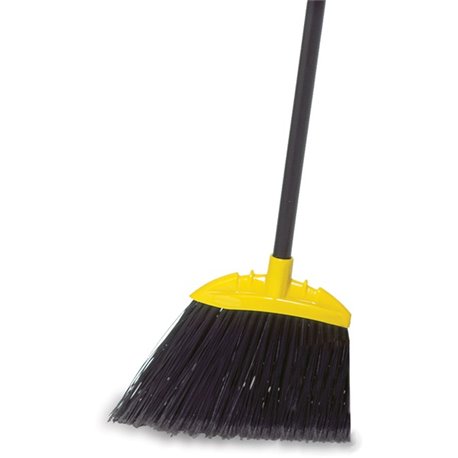 Rubbermaid Commercial Jumbo Smooth Sweep Angle Broom - Polypropylene Bristle - 10.5" Overall Length - Black Metal Handle - 1 Eac