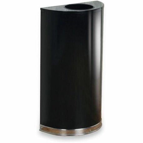 Rubbermaid Commercial 12 Gallon Half Round Steel Receptacle - 12 gal Capacity - Semicircular - 7" Opening Diameter - 32" Height 