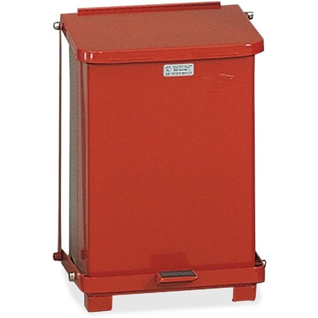 Rubbermaid Commercial Defenders Medical Waste Step Can - 7 gal Capacity - Square - 17" Height x 12" Width x 12" Depth - Plastic,