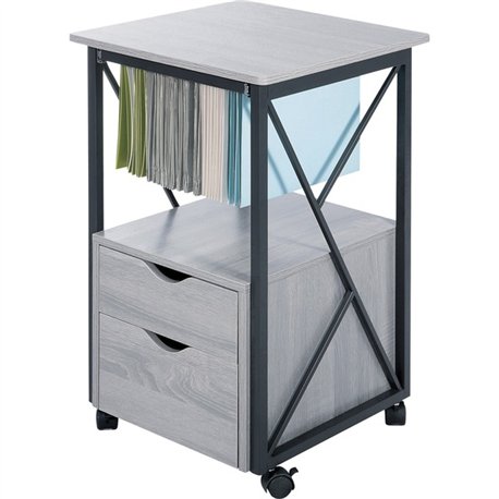 Safco Mood Collection Office Storage Pedestal - 2-Drawer - 17.8" x 17.8"30" - 2 Drawer(s) - 1 Shelve(s) - Material: Steel - Fini