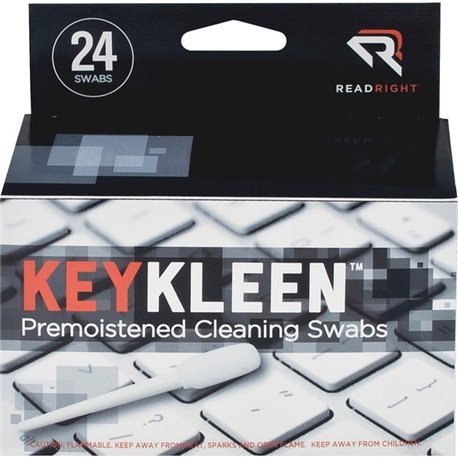 Read Right Pre-Moistened KeyKleen Swabs - Pre-moistened - 24 / Box