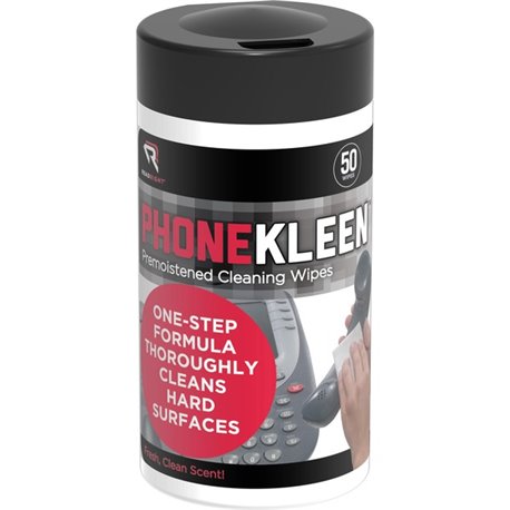 Read Right PhoneKleen Wipes - For Telephone - Pre-moistened - 50 / Tub - 1 Each