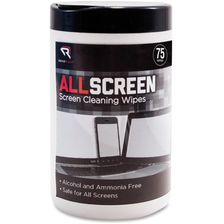 Advantus Read/Right AllScreen Screen Cleaning Wipes - For Display Screen - Alcohol-free, Ammonia-free - 75 / Canister - 1 Each -