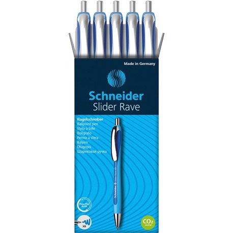 Schneider Slider Rave XB Ballpoint Pen - Extra Broad Pen Point - 1.4 mm Pen Point Size - Retractable - Blue - Blue Rubberized, L