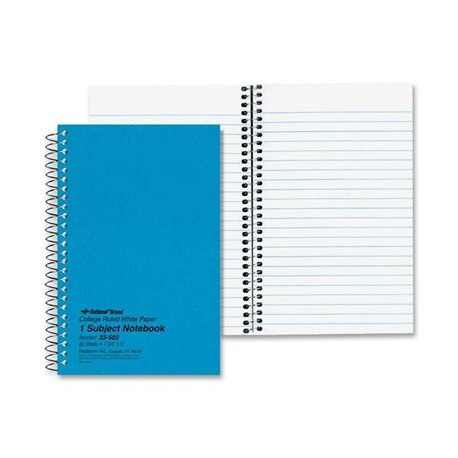 Rediform Kolor-Kraft 1-Subject Notebooks - 80 Sheets - Coilock - 16 lb Basis Weight - 5" x 7 3/4" - White Paper - Blue Cover - P