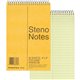 Rediform Wirebound Steno Notebook - 60 Sheets - Wire Bound - Light Blue Margin - 16 lb Basis Weight - 6" x 9" - Green Paper - Br