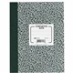 Rediform College Rule Composition Book - 80 Sheets - Sewn - Ruled Margin - 8 3/8" x 11" - White Paper - Black Marble Cover - Sub