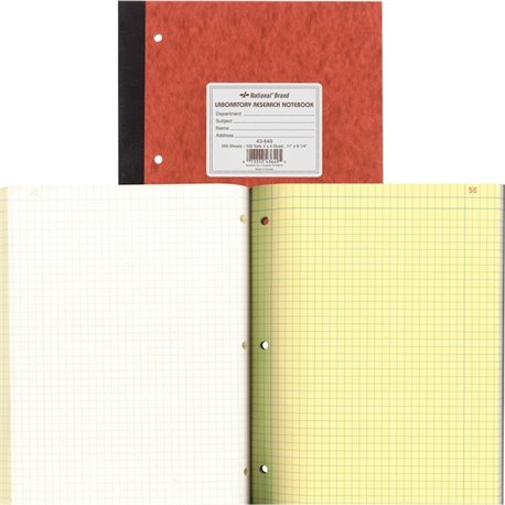 Rediform Laboratory Research Notebook - 200 Sheets - Sewn - 9 1/4" x 11" - Brown Paper - BrownPressboard Cover - Micro Perforate