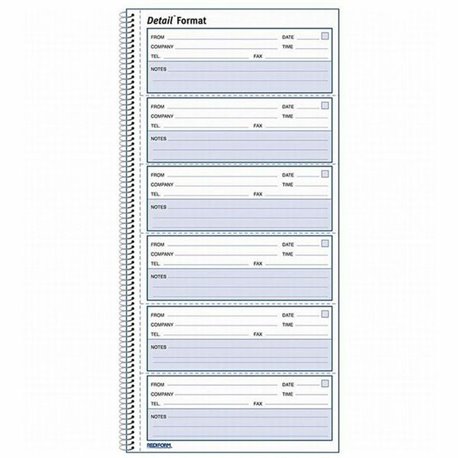 Rediform Voice Mail Log Book - 600 Sheet(s) - Wire Bound - 1 Part - 5.62" x 10.62" Sheet Size - White - White Sheet(s) - Blue Pr