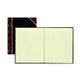 Rediform Black Texhide Cover Record Books - 150 Sheet(s) - Thread Sewn - 8.37" x 10.37" Sheet Size - Black - Green Sheet(s) - Br