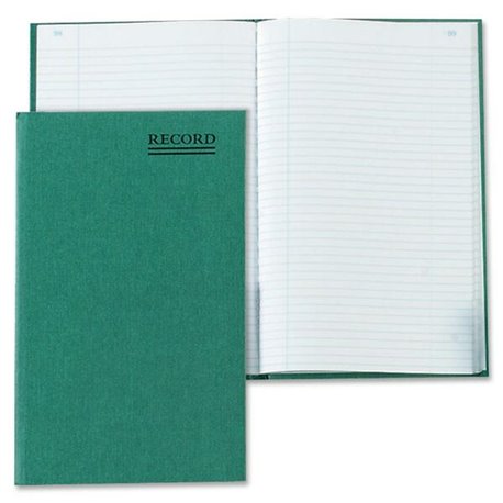 Rediform Green Cover Record Account Book - 200 Sheet(s) - Gummed - 6.25" x 9.62" Sheet Size - Green - White Sheet(s) - Green Cov