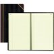 Rediform Texhide Cover Record Books with Margin - 500 Sheet(s) - Thread Sewn - 8.75" x 14.25" Sheet Size - Black - Green Sheet(s