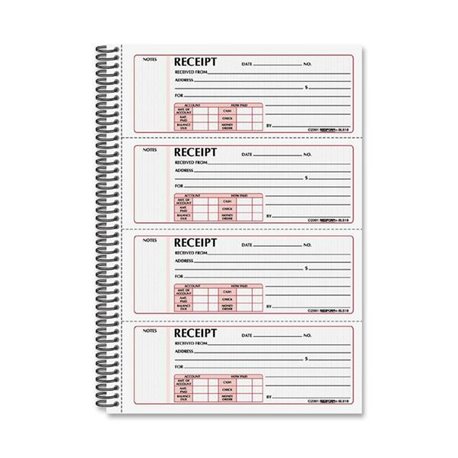 Rediform Money Receipt Book - 300 Sheet(s) - Wire Bound - 2 PartCarbonless Copy - 7.62" x 11" Sheet Size - White - White Sheet(s