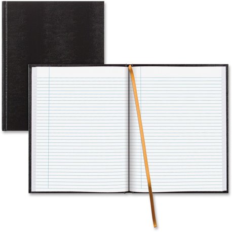 Blueline Hardbound Executive Journal - 150 Sheets - Perfect Bound - Ruled Margin - 11" x 8 1/2" - White Paper - Black Cover - Ha