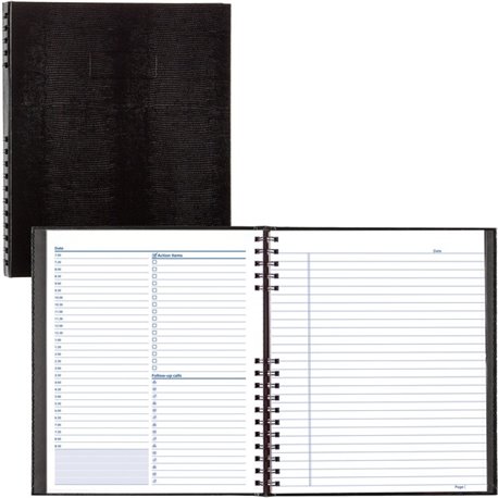 Blueline NotePro Undated Daily Planner - Daily - 7:00 AM to 8:30 PM - Half-hourly - 1 Day Double Page Layout - 11" x 8 1/2" Shee