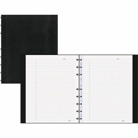 Blueline MiracleBind College Ruled Notebooks - 150 Sheets - 150 Pages - Twin Wirebound - Ruled Margin - 9 1/4" x 7 1/4" - Black 