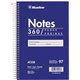 Blueline White Paper Wirebound Steno Pad - 360 Sheets - Spiral - Front Ruling Surface - 9" x 6" - White Paper - BlueCardboard Co