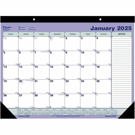 Blueline Monthly Desk Pad/Wall Calendar, 21-1/4" x 16" , English - Monthly - 1 Year - January 2025 - December 2025 - 1 Month Sin